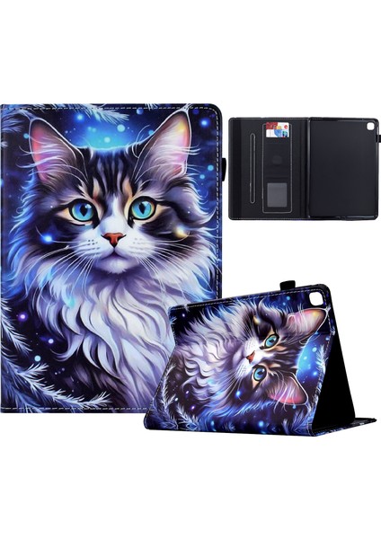 iPad 10.2(2020)/(2019)/IPAD Air 10.5 INÇ(2019)/IPAD Pro 10.5-INÇ(2017)KILIF Desenli Baskı Tablet Kılıfı-Kedi (Yurt Dışından)