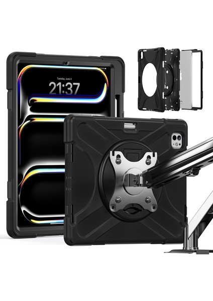 iPad Pro 13(2024) Kılıf Kickstand Pc+Silikon Tablet Kılıfı (Yurt Dışından) modelleri