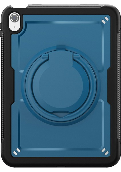 iPad 10.9(2022)CASE Pc+Tpu Kickstand Tablet Kılıfı, Kalem Tutuculu, Omuz Askılı-Lacivert (Yurt Dışından)
