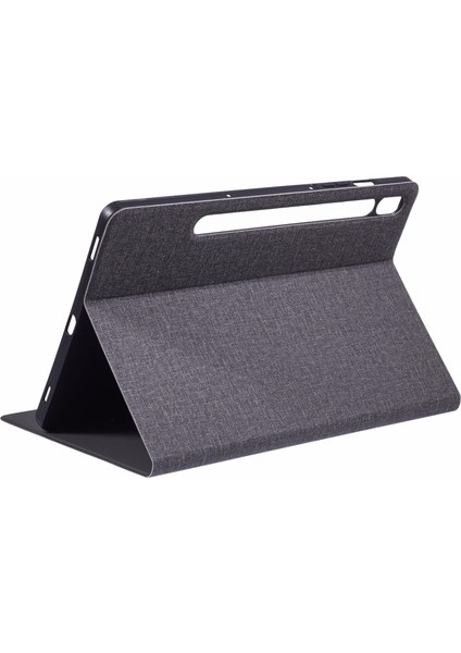 Samsung Galaxy Tab S9 X710,X716B,X718U/TAB S9 Fe Kılıf Kumaş Doku Deri Tablet Kapak-Gri (Yurt Dışından)