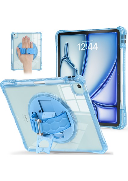 iPad Air 13(2024)/IPAD Pro 12.9(2022)/(2021)/(2020)/(2018)CASE Kickstand Pc+Tpu+Akrilik Şeffaf Tablet Kılıfı-Bebek Si (Yurt Dışından)