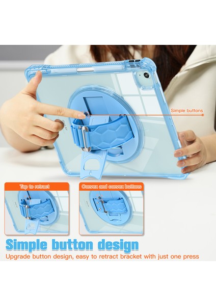 iPad Air 13(2024)/IPAD Pro 12.9(2022)/(2021)/(2020)/(2018)CASE Kickstand Pc+Tpu+Akrilik Şeffaf Tablet Kılıfı-Bebek Si (Yurt Dışından)