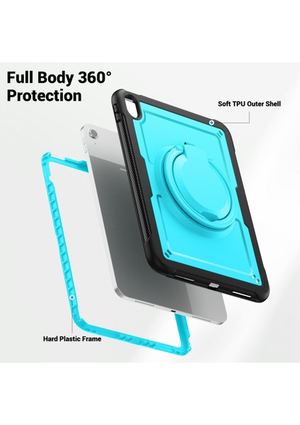 iPad 10.9(2022)CASE Pc+Tpu Kickstand Tablet Kılıfı, Kalem Tutuculu,omuz Askılı-Bebek Si (Yurt Dışından)