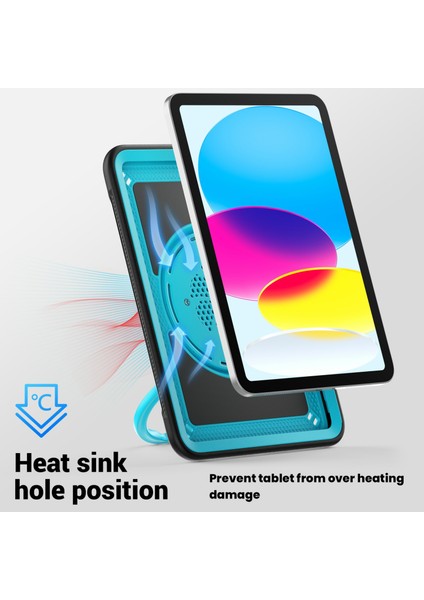 iPad 10.9(2022)CASE Pc+Tpu Kickstand Tablet Kılıfı, Kalem Tutuculu,omuz Askılı-Bebek Si (Yurt Dışından)