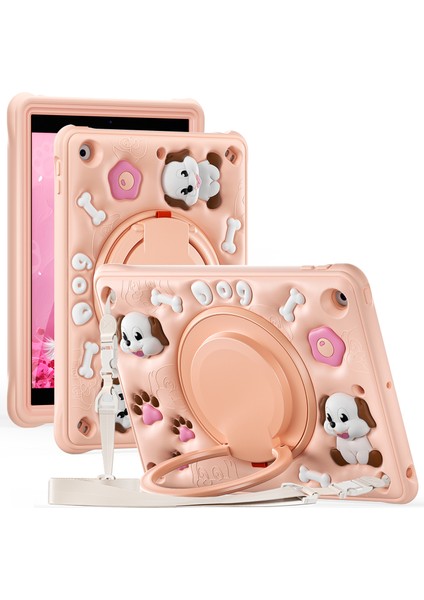 iPad 10.2(2021)/(2020)/(2019)OMUZ Askılı Kılıf Kickstand Pc+Silikon+Tpu Tablet Kılıfı (Yurt Dışından)