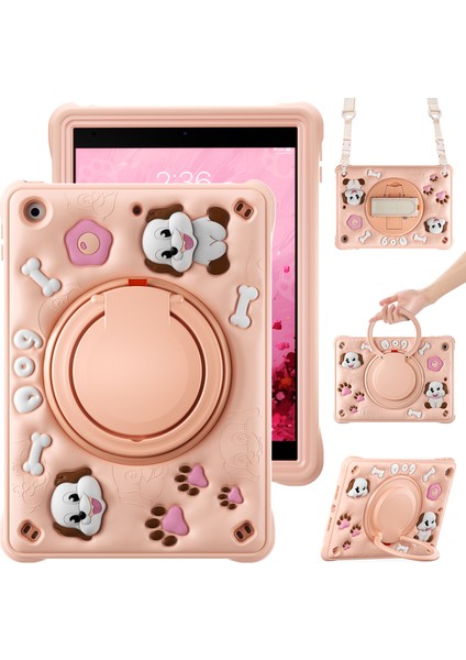 iPad 10.2(2021)/(2020)/(2019)OMUZ Askılı Kılıf Kickstand Pc+Silikon+Tpu Tablet Kılıfı (Yurt Dışından)