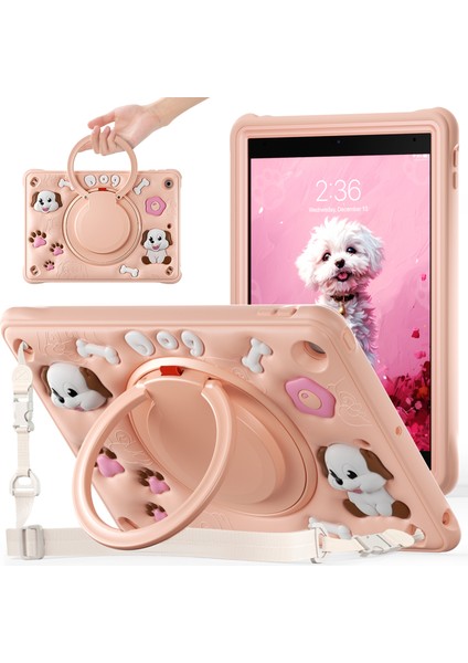 iPad 10.2(2021)/(2020)/(2019)OMUZ Askılı Kılıf Kickstand Pc+Silikon+Tpu Tablet Kılıfı (Yurt Dışından)