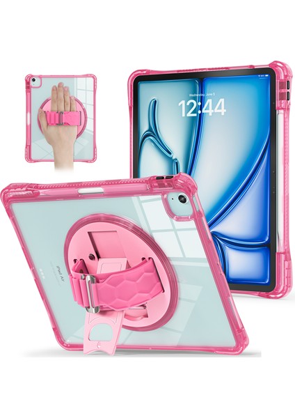 iPad Air 13(2024)/IPAD Pro 12.9(2022)/(2021)/(2020)/(2018)CASE Kickstand Pc+Tpu+Akrilik Şeffaf Tablet Kapağı- (Yurt Dışından)
