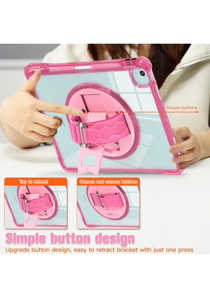 iPad Air 13(2024)/IPAD Pro 12.9(2022)/(2021)/(2020)/(2018)CASE Kickstand Pc+Tpu+Akrilik Şeffaf Tablet Kapağı- (Yurt Dışından)