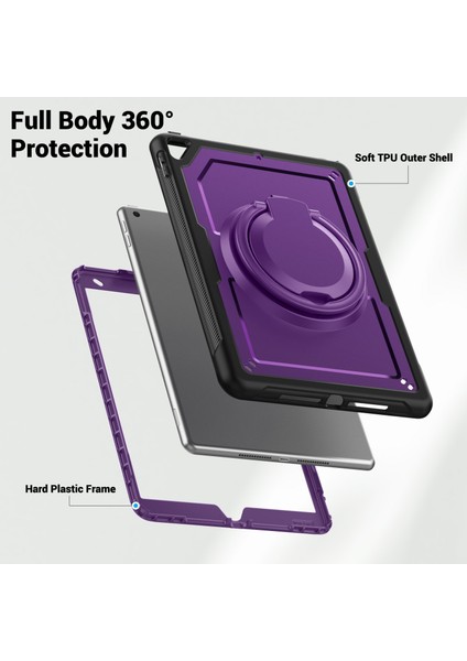 iPad 10.2(2021)/(2020)/(2019)/IPAD Pro 10.5-INÇ(2017)/IPAD Air 10.5 Inç Kılıf Askılı Kickstand Pc+Tpu Tablet Kapağı- (Yurt Dışından)