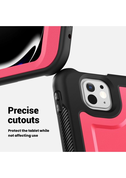 iPad Pro 13(2024) Kılıf Döner Kickstand Pc+Tpu Darbeye Dayanıklı Tablet Kılıfı- (Yurt Dışından)