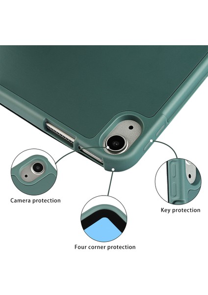 iPad 10.9(2022)DROP-PROOF Üç Katlı Tablet Kılıfı Standı Mikrofiber Deri+Tpu+Silikon Tablet Kılıfı- (Yurt Dışından)