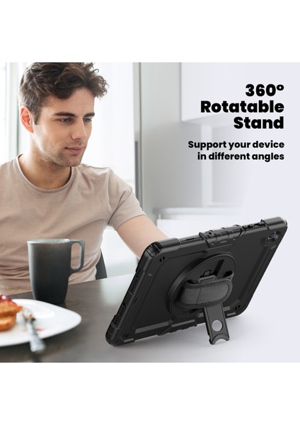 Samsung Galaxy Tab A9+ SM-X210 SM-X216 SM-X215 Koruyucu Kapak Pc+ Ekran Koruyuculu Silikon Kickstand Tablet Kılıfı-+ (Yurt Dışından)