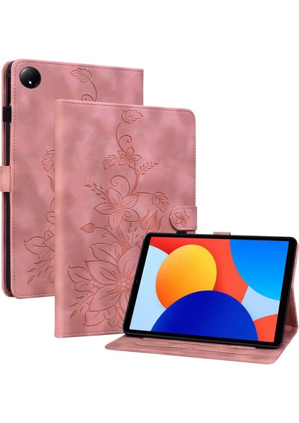 Xiaomi Redmi Pad Se 4g 8.7 Inç Kılıf Zambak Çiçeği Künye Kart Yuvaları Deri Tablet Kapak- (Yurt Dışından)