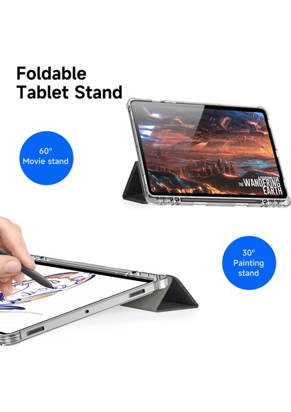 Samsung Galaxy Tab S9 Fe/s9 Kılıf Otomatik Uyandırma/uyku Tpu+Pc+Deri Clea Ablet Kapak- (Yurt Dışından)