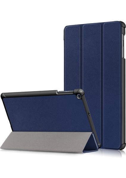 Hafif Üç Katlı Stand Pu Deri Sert Kabuk Koruyucu Tablet Kapak Samsung Galaxy Tab A 10.1 2019 SM-T510/SM-T515-KOYU (Yurt Dışından)