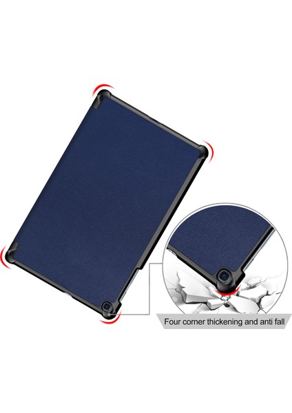 Hafif Üç Katlı Stand Pu Deri Sert Kabuk Koruyucu Tablet Kapak Samsung Galaxy Tab A 10.1 2019 SM-T510/SM-T515-KOYU (Yurt Dışından)