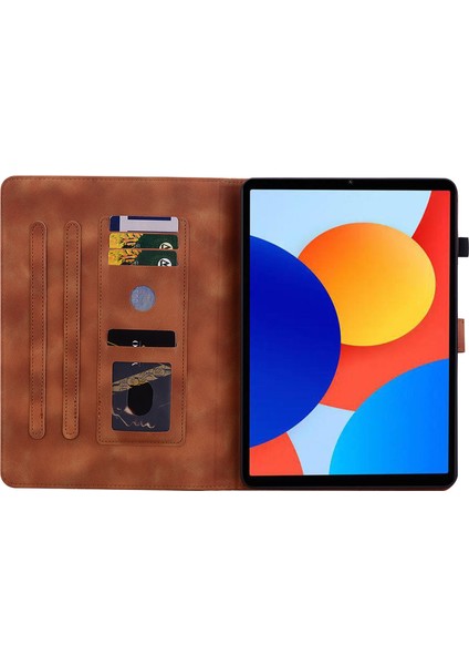 Xiaomi Redmi Pad Se 4g 8.7 Inç Kılıf Zambak Çiçeği Künye Kart Yuvaları Deri Tablet Kapak- (Yurt Dışından)