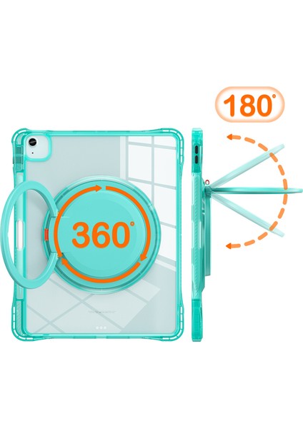 iPad Air 13(2024)/IPAD Pro 12.9(2022)/(2021)/(2020)/(2018)CASE Döner Kickstand Pc+Tpu+Akrilik Tablet Kılıfı-Açık (Yurt Dışından)