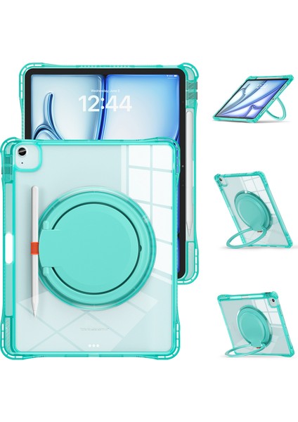 iPad Air 13(2024)/IPAD Pro 12.9(2022)/(2021)/(2020)/(2018)CASE Döner Kickstand Pc+Tpu+Akrilik Tablet Kılıfı-Açık (Yurt Dışından)