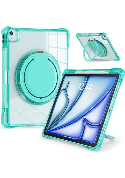 iPad Air 13(2024)/IPAD Pro 12.9(2022)/(2021)/(2020)/(2018)CASE Döner Kickstand Pc+Tpu+Akrilik Tablet Kılıfı-Açık (Yurt Dışından)