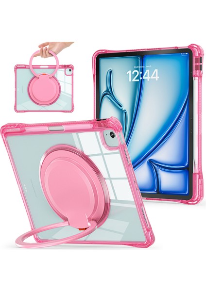 iPad Air 13(2024)/IPAD Pro 12.9(2022)/(2021)/(2020)/(2018)CASE Döner Kickstand Pc+Tpu+Akrilik Tablet Kapağı- (Yurt Dışından)