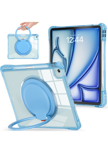 iPad Air 13(2024)/IPAD Pro 12.9(2022)/(2021)/(2020)/(2018)CASE Döner Kickstand Pc+Tpu+Akrilik Tablet Kılıfı-Bebek Si (Yurt Dışından)
