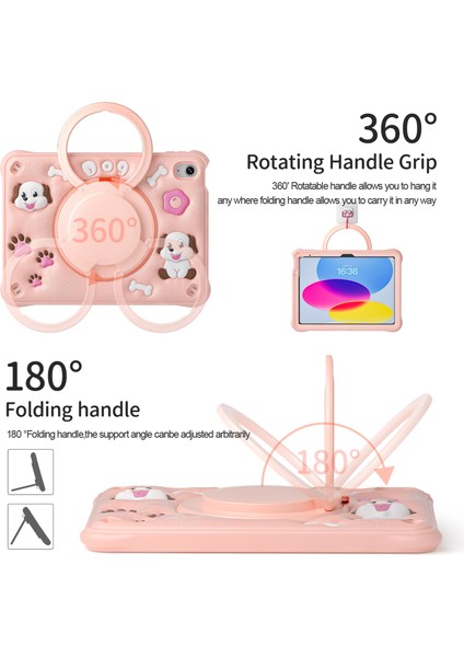 iPad 10.9(2022) Omuz Askılı Kılıf Sevimli Köpek Kickstand Pc+Silikon+Tpu Tablet Kılıfı (Yurt Dışından) modelleri