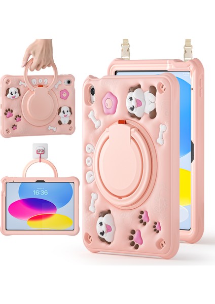 iPad 10.9(2022) Omuz Askılı Kılıf Sevimli Köpek Kickstand Pc+Silikon+Tpu Tablet Kılıfı (Yurt Dışından) indirimleri