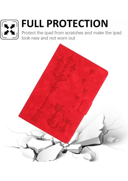iPad MINI(2021) Kılıf Çift Kedi Baskılı Mikrofiber Deri Akıllı Tablet Kılıfı- (Yurt Dışından)