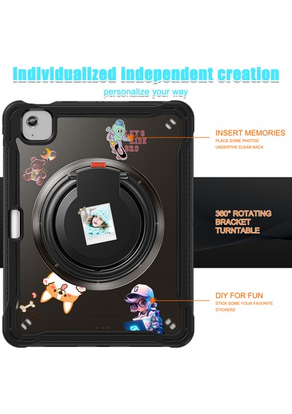 iPad Air 11(2024)/AIR(2022)/(2020)/IPAD Pro 11(2022)/(2021)/(2020)/(2018)CASE Döner Kickstand Tablet Kılıfı- (Yurt Dışından)