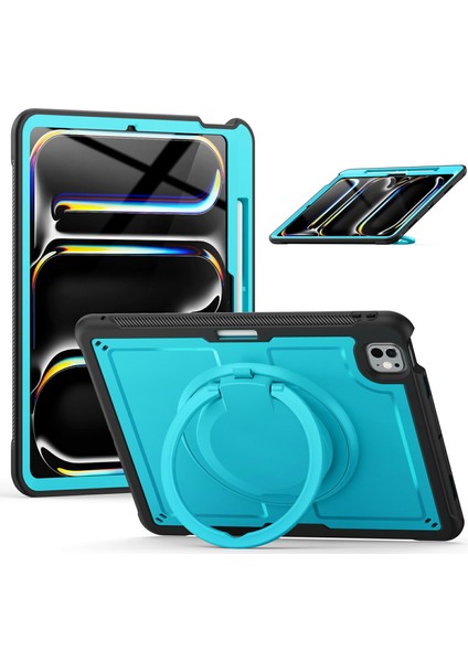 iPad Pro 13(2024) Kılıf Omuz Askılı Kickstand Pc+Tpu Tablet Kılıfı-Bebek Si (Yurt Dışından)