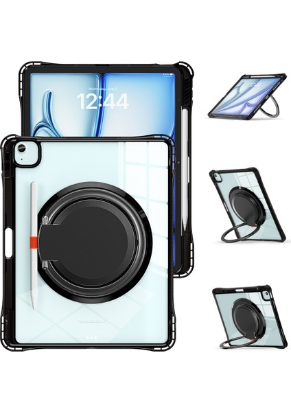 iPad Air 13(2024)/IPAD Pro 12.9(2022)/(2021)/(2020)/(2018)CASE Döner Kickstand Pc+Tpu+Akrilik Tablet Kapağı- (Yurt Dışından)