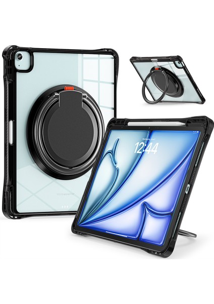 iPad Air 13(2024)/IPAD Pro 12.9(2022)/(2021)/(2020)/(2018)CASE Döner Kickstand Pc+Tpu+Akrilik Tablet Kapağı- (Yurt Dışından)