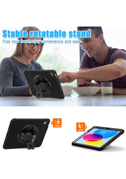 iPad 10.9(2022) Kılıf Kickstand El Askısı Omuz Askılı Tablet Kılıfı- (Yurt Dışından)