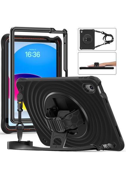 iPad 10.9(2022) Kılıf Kickstand El Askısı Omuz Askılı Tablet Kılıfı- (Yurt Dışından)