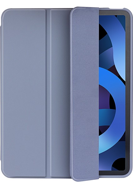 iPad Air 11(2024)/AIR(2020)/AIR(2022)- Mikrofiber Deri+Tpu+Silikon Üç Katlı Standlı Tablet Kılıfı (Yurt Dışından)