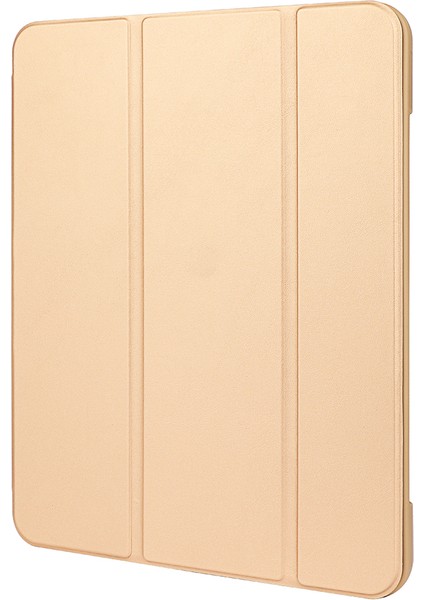 iPad Air 11(2024)/AIR(2020)/AIR(2022)-AÇIK Sarı Mikrofiber Deri+Tpu+Silikon Üç Katlı Standlı Tablet Kılıfı (Yurt Dışından)