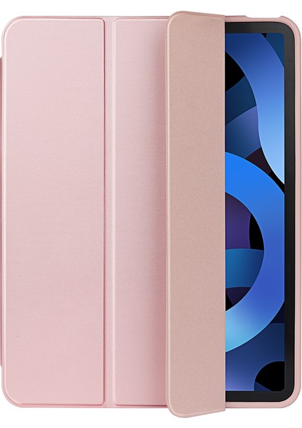 iPad Air 11(2024)/AIR(2020)/AIR(2022)- Mikrofiber Deri+Tpu+Silikon Üç Katlı Standlı Tablet Kılıfı (Yurt Dışından)
