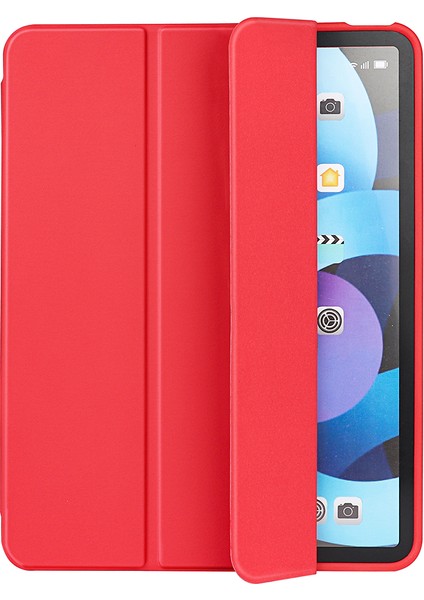 iPad Air 11(2024)/AIR(2020)/AIR(2022)- Mikrofiber Deri+Tpu+Silikon Üç Katlı Standlı Tablet Kılıfı (Yurt Dışından)