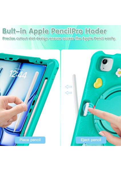 iPad Air 11(2024)/AIR(2022)/(2020)/IPAD Pro 11(2022)/(2021)/(2020)/(2018)OMUZ Askılı Kılıf Kickstand Pc+Silikon+Tpu Tablet Kılıfı (Yurt Dışından)