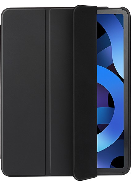 iPad Air 11(2024)/AIR(2020)/AIR(2022)- Mikrofiber Deri+Tpu+Silikon Üç Katlı Standlı Tablet Kılıfı (Yurt Dışından)