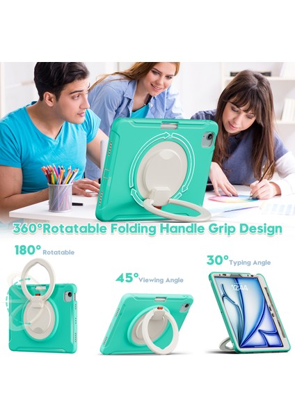 iPad Air 11(2024)/AIR(2022)/(2020)/IPAD Pro 11(2022)/(2021)/(2020)/(2018)CASE Kickstand Pc+Tpu Kalem Yuvalı Kapak- (Yurt Dışından)