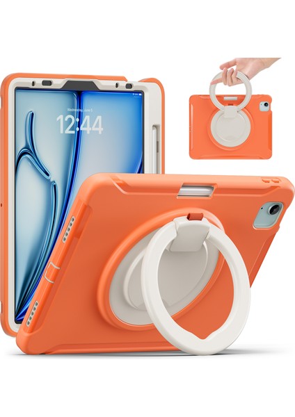 iPad Air 11(2024)/AIR(2022)/(2020)/IPAD Pro 11(2022)/(2021)/(2020)/(2018)CASE Kickstand Pc+Tpu Kalem Yuvalı Kapak-Mercan (Yurt Dışından)