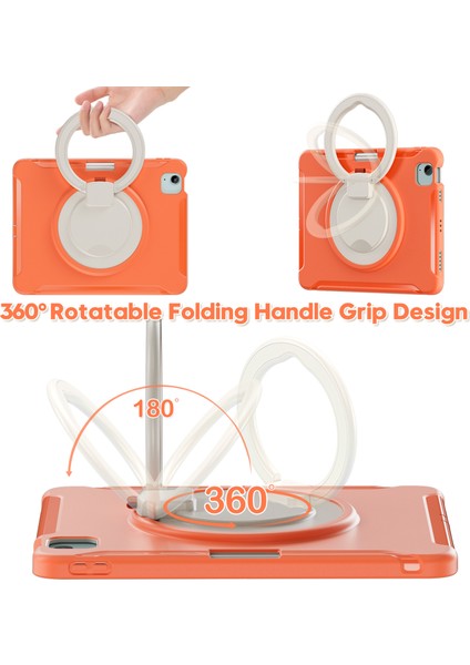 iPad Air 11(2024)/AIR(2022)/(2020)/IPAD Pro 11(2022)/(2021)/(2020)/(2018)CASE Kickstand Pc+Tpu Kalem Yuvalı Kapak-Mercan (Yurt Dışından)