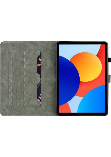 Xiaomi Redmi Pad Se 4g 8.7 Inç Kılıflar Kaplan Baskı Anti-Scratch Pu Deri Tablet Kapak- (Yurt Dışından)