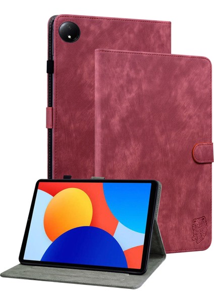 Xiaomi Redmi Pad Se 4g 8.7 Inç Kılıflar Kaplan Baskı Anti-Scratch Pu Deri Tablet Kapak- (Yurt Dışından)