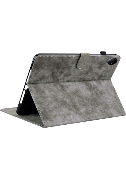 Xiaomi Redmi Pad Se 4g 8.7 Inç Kılıflar Kaplan Baskı Anti-Scratch Pu Deri Tablet Kapak-Gri (Yurt Dışından)