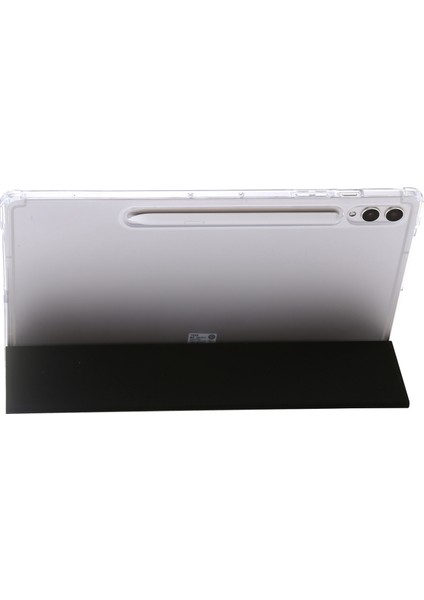 Samsung Galaxy Tab S10 Ultra Kılıf Üç Katlı Standlı Deri+Tpu+Akrilik Şeffaf Arka Tablet Kapağı- (Yurt Dışından)