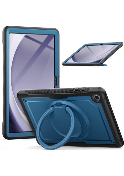 Samsung Galaxy Tab A9+ SM-X210/X216/X218 Kılıf Pc+ Kickstandlı Tpu Tablet Kılıfı,kalemlik-Lacivert (Yurt Dışından)